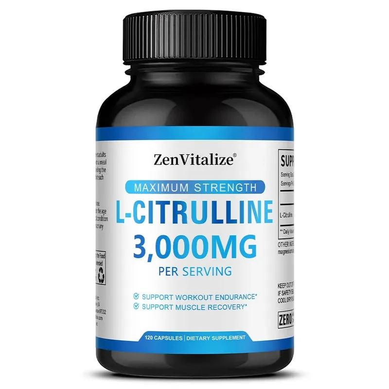 L Citrulline 3000 mg étrend-kiegészítő kapszula férfiaknak és nőknek - Izom-helyreállítás és edzés állóképesség - Vegán, nem GMO — image 9