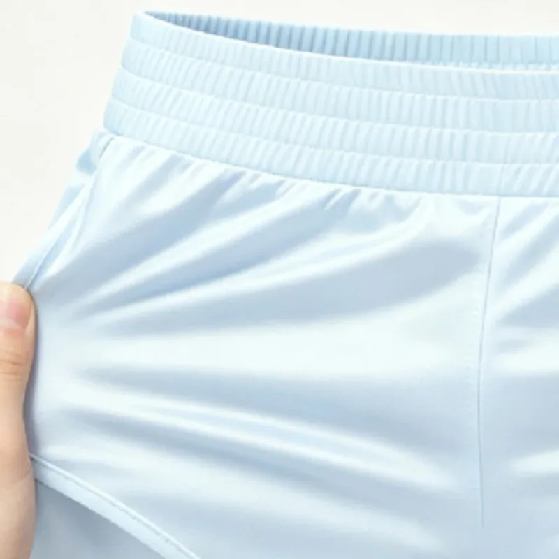 Men Satin Glossy Arrow Pants Split Side Boxer Shorts Sexy Underwear Loungewear Inner Jockstrap Mesh Pouch Sleep Bottoms — image 12