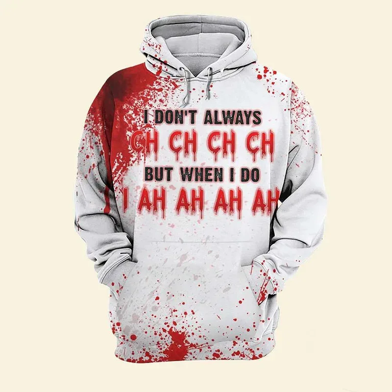 YOU 2026 Halloween Hoodies Men Women Full Print Terror Blood Graphic Sweatshirt Hoody Sudaderas Originales