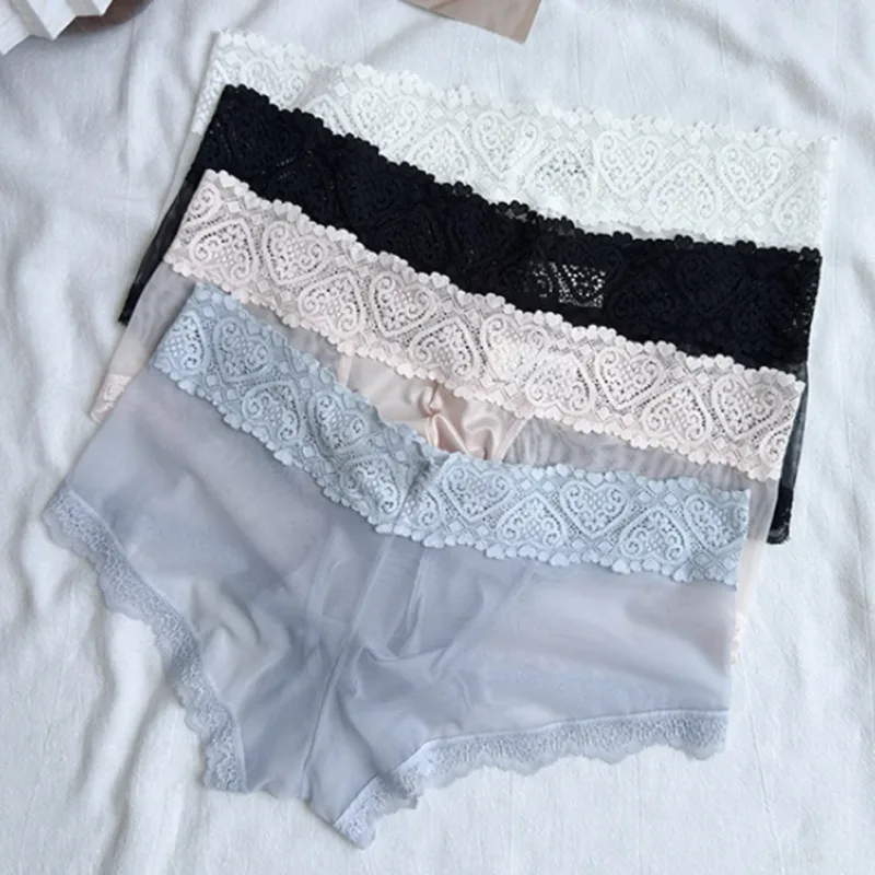 Men Ice Silk Lace Trim Thin Seamless Briefs Glossy 3D Pouch Lightweight Underwear Panties Comfortable Daily Lingerie — image 14