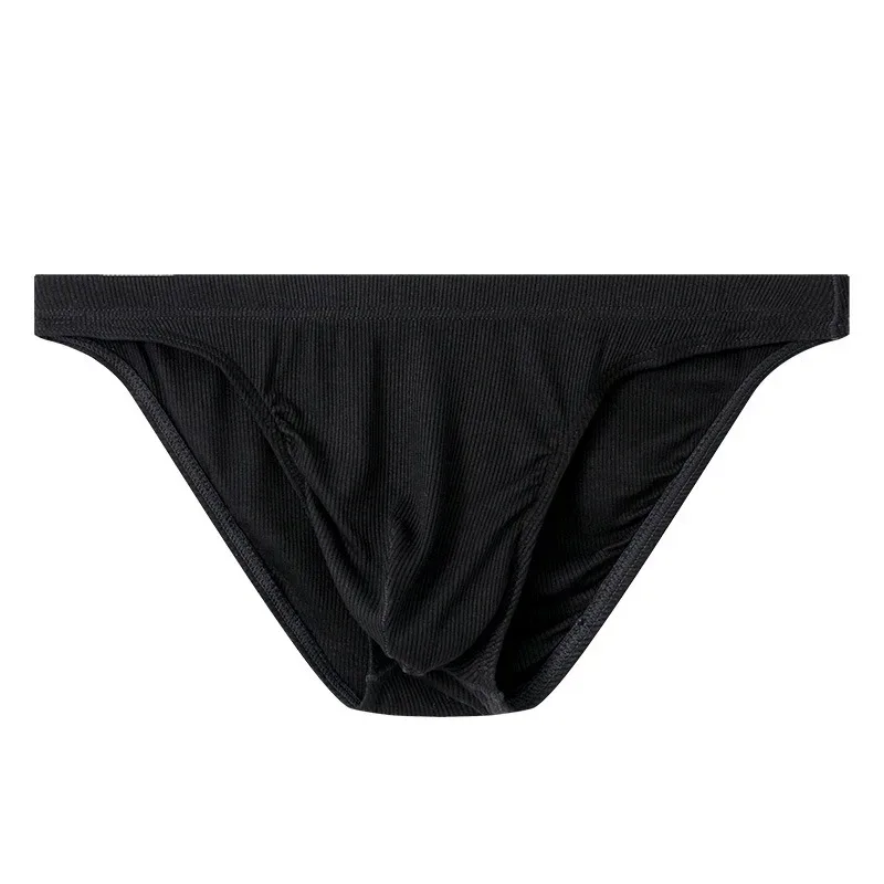 Homens rib tecido briefs cuecas homem sexy roupa interior respirável cintura baixa cuecas de biquíni cuecas grande bolsa hombre deslizamentos