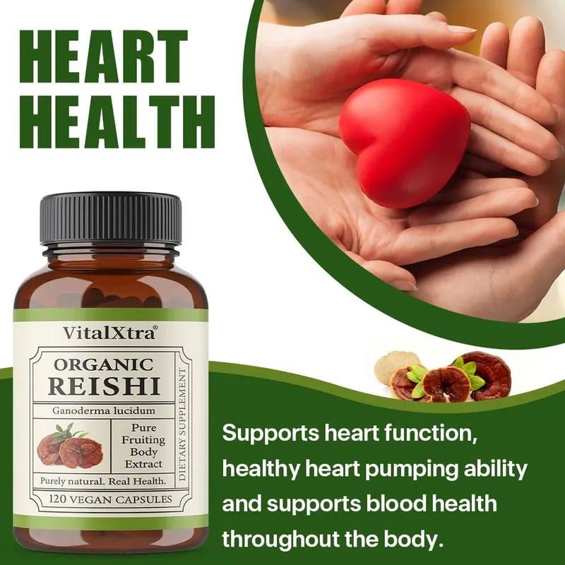 Reishi Mushroom Capsules 1000mg Ganoderma Lucidum Supports Immune Health Relaxation Sleep & Natural Energy Vegan Non-GMO — image 3