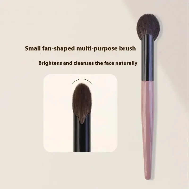 【B】1Pcs Small Fan Shape Blusher Brush Powder Blush Cream Liquid Blush Makeup Brushes Precise Blush Brush Makeup Tools