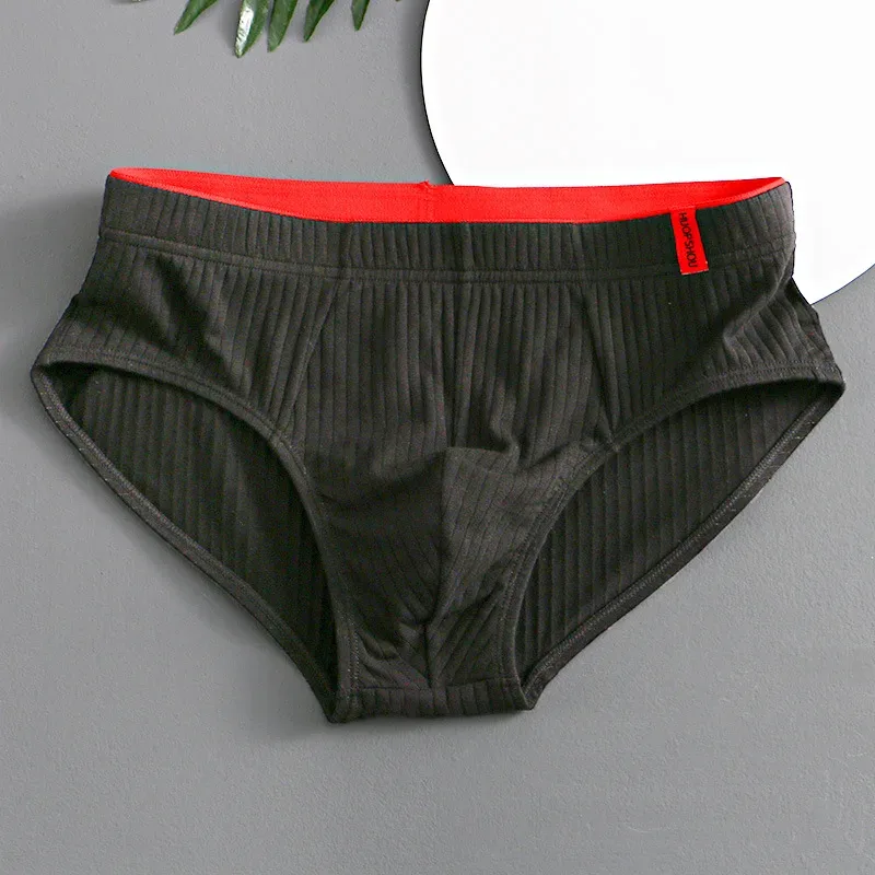 1/3 STK Herrbyxor Mellan midja Elastisk Mjuk Andas Antiseptisk U konvex randig Enfärgad Casual Herrkalsonger underkläder män — image 26