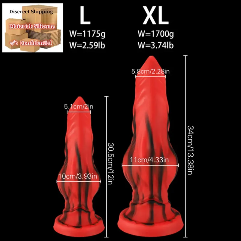 Malaking Silicone Fantasy Animal Dildo Anal Plug Prostate Sex Para sa Mga Lalaki Babae Big Knot Dog Dildo Suction Cup Butt Plug Cock Sex Toys18 — image 14