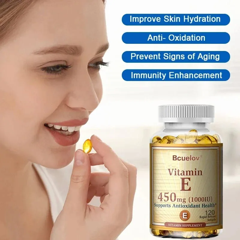 Bcuelov E-vitamin 450 mg (1000 NE) vegyes, támogatja az immunrendszert és a bőr táplálását – természetes antioxidáns – glutén- és tejmentes — image 3