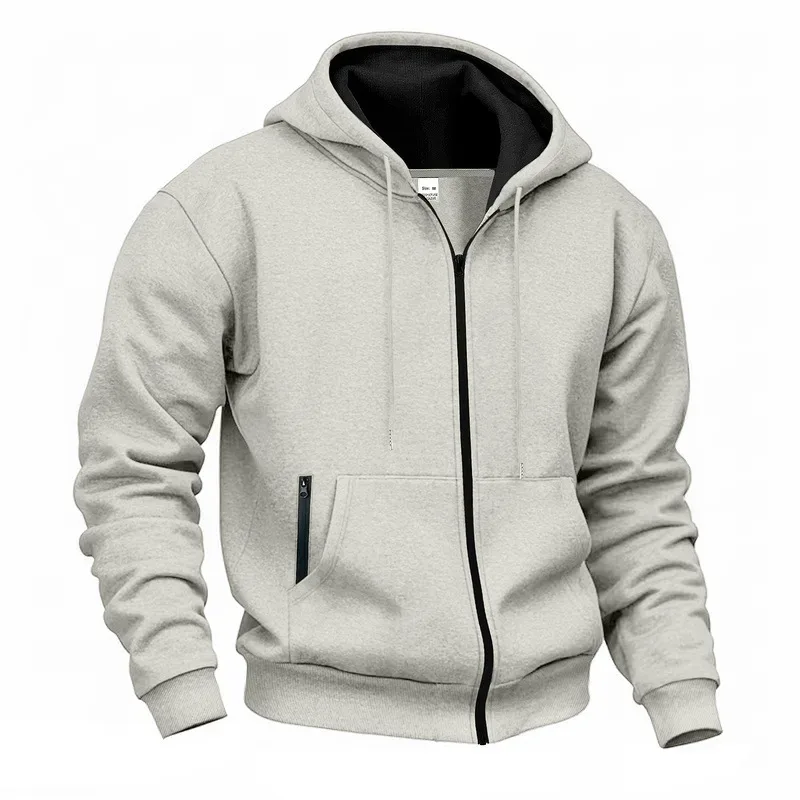 Novo 2026 outono casual sólido manga longa zíper com capuz moletom casaco masculino moda ao ar livre roupas esportivas jaquetas — image 35
