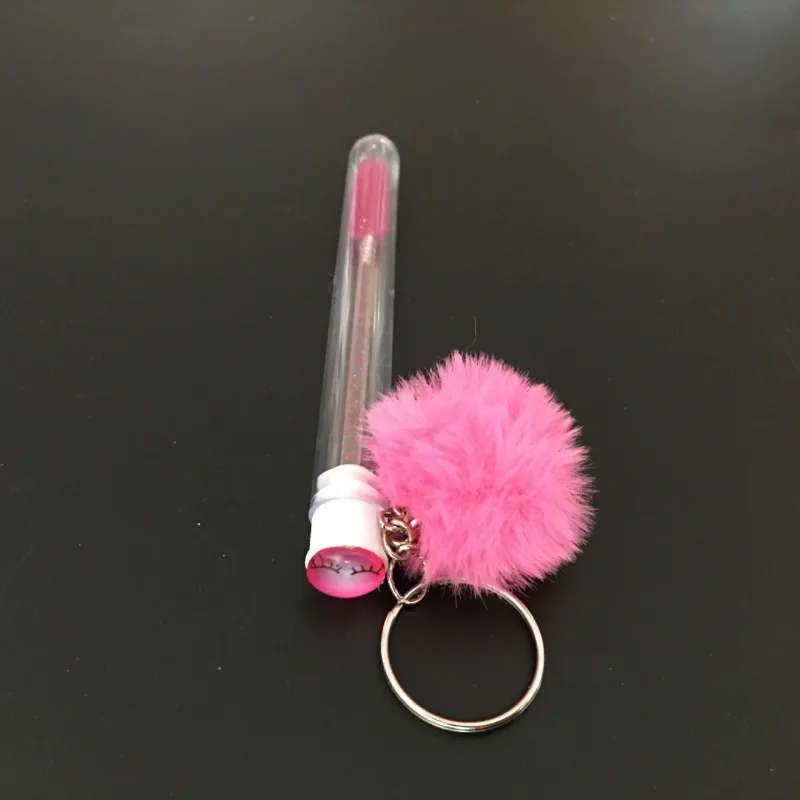 1 יחידה מברשת ריסים לשימוש חוזר עם טבעת מפתחות כדור מסקרה קטיפה שרביט להארכת ריסים מברשת איפור מברשת גבות קריסטל — image 10