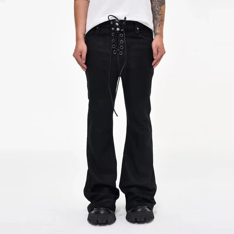Vintage Batik Coating Black Slim Fit Fla