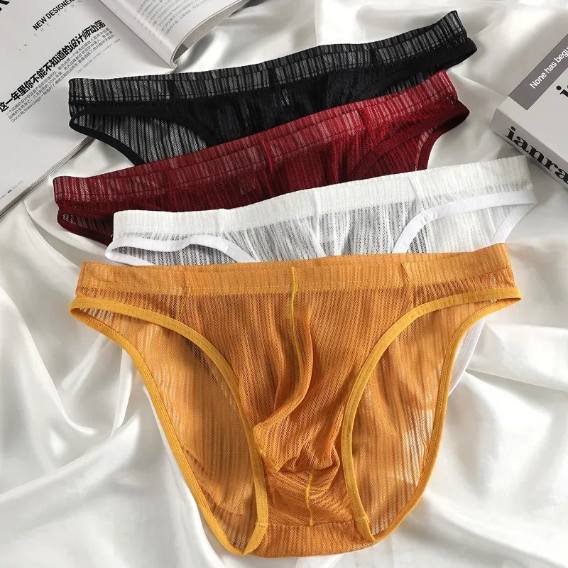 Transparent Underwear for Men See Through Briefs Bulge Pouch Underpants Soft Undies Male See Through Panty Ultra Thin Lingerie — image 4