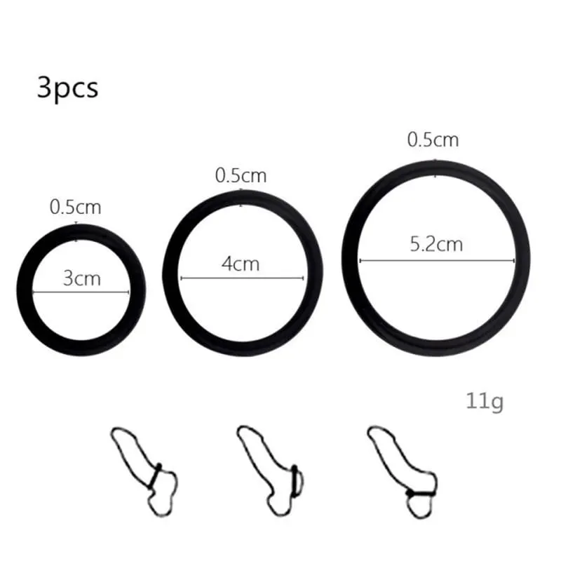 3Pcs Penis Ring Set Silicone Cock Rings Ejaculation Delay Cockring Sex Toys For Men Adult Product Dick Lock Erection Sexy Shop