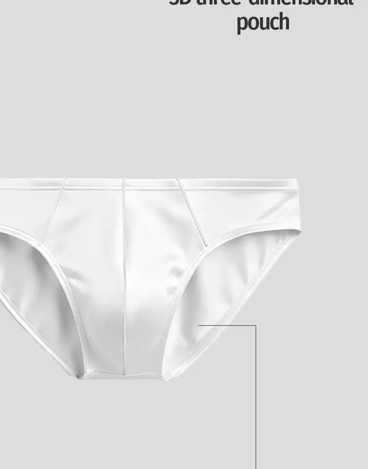 1/3Pcs Satin Nylon Men's Briefs Skin-friendly Breathable Mens Underwear Panties Large Crotch Pouch Man Bikini Underpants Briefs — image 8