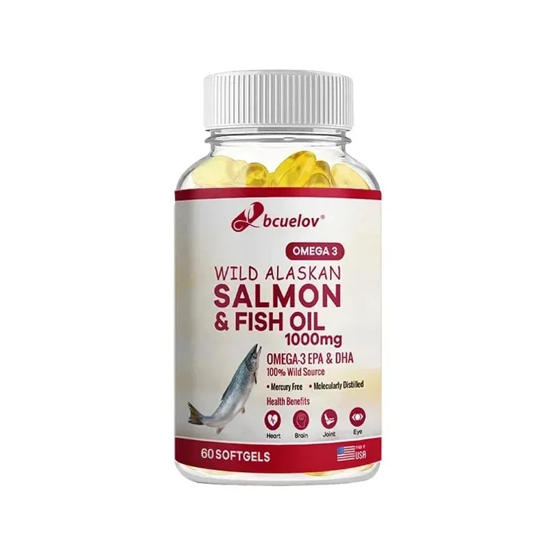 Vad alaszkai lazacolaj – tiszta hal Omega 3 EPA DHA zsírsavak – Támogatja az ízületek működését, az agy szem immunrendszerét és szív egészségét — image 9