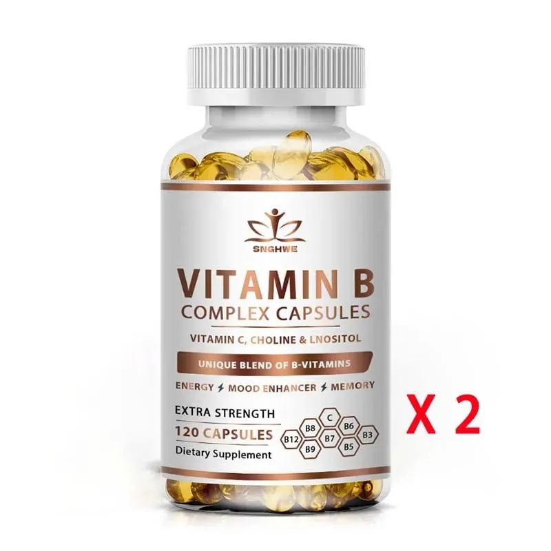 תוספי ויטמין B-Complex (B1 B2 B3 B5 B6 B12 חומצה פולית וביוטין) מקלים על מתח שיפור מערכת החיסון עצמות ושיניים חזקות