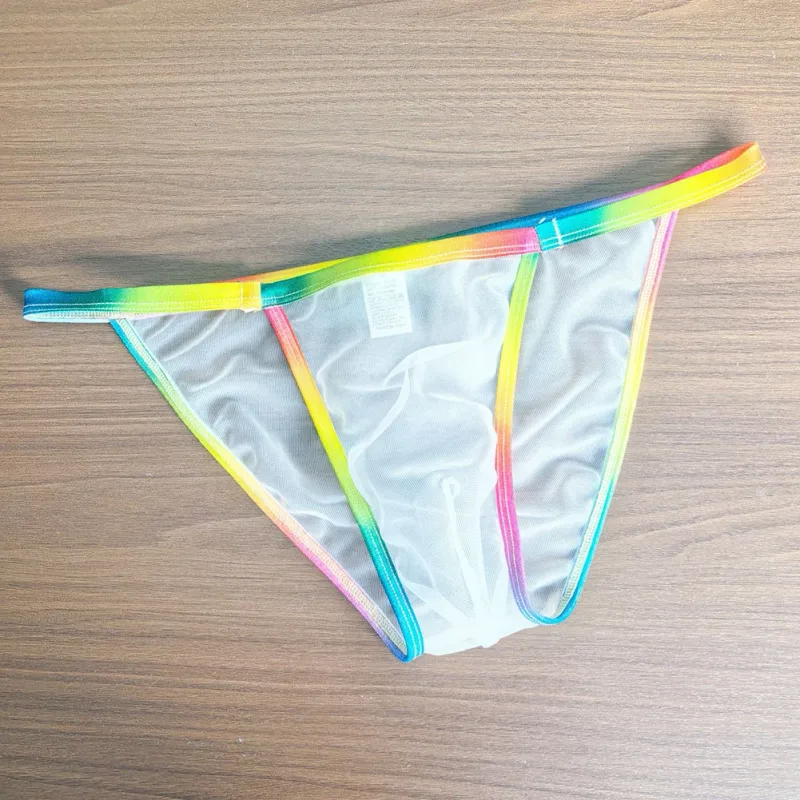 1pc Men Sexy Sheer Briefs Ultra Thin See Through Underwear Low Rise U Convex Pouch Mesh Breathable Panties Clubwear