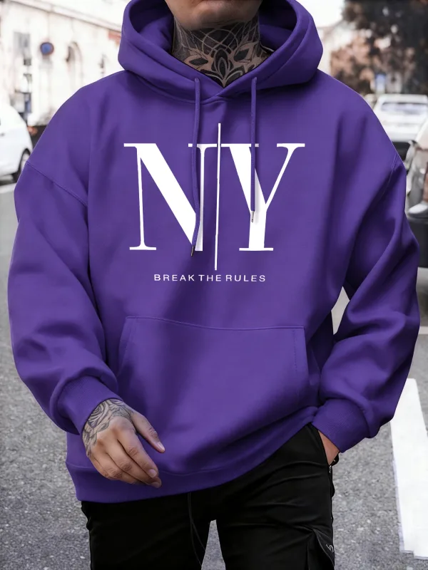 Labagin ang Mga Panuntunan Oo Hindi Mga Print Autumn Fleece Sweatshirt ng Panlalaking Soft Jogging Hoodie Street Comfy Pullovers Sport Loose Sportswear — image 10