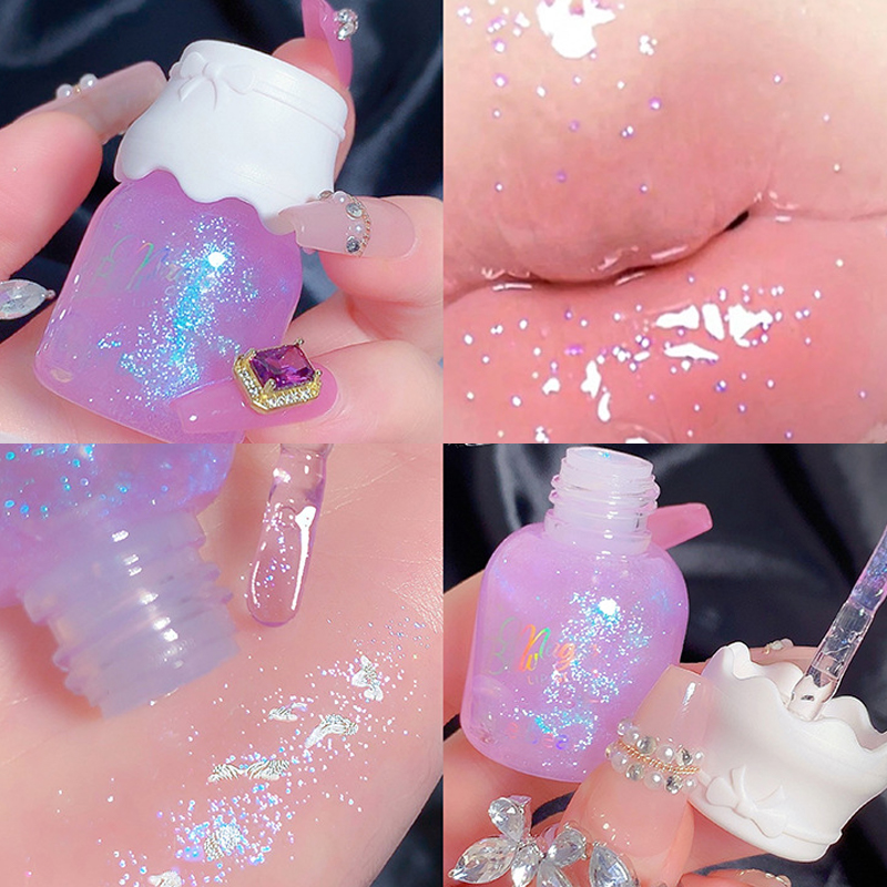 Butterfly shaped milk can lip balm moisturizes and moisturizes the mirror surface with a shimmering and pouty lips