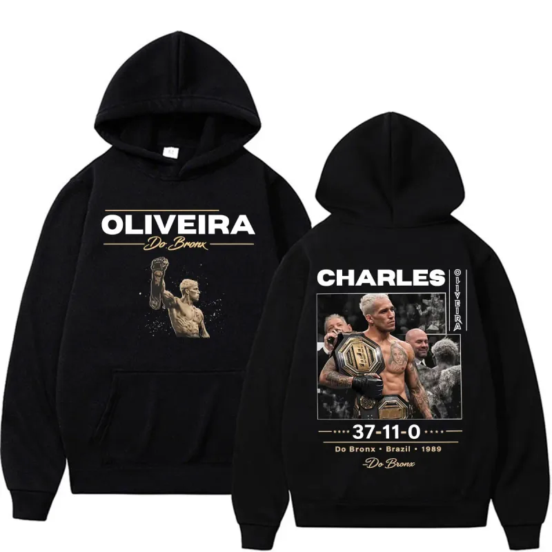 Do Bronx Brazil Charles Oliveira Graphic Sweatshirts Men Women Fashion Harajuku High Street Hoodies Cozy Fleece Oversized Hoodie