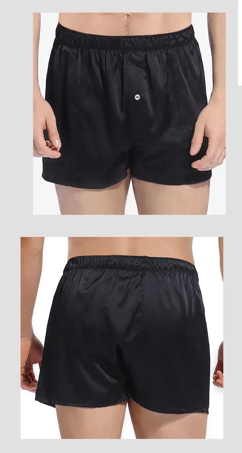 1st Herr boxershorts byxor underkläder mitt i midjan 19MM 100% äkta mullbärssilke enfärgade S-520 — image 1
