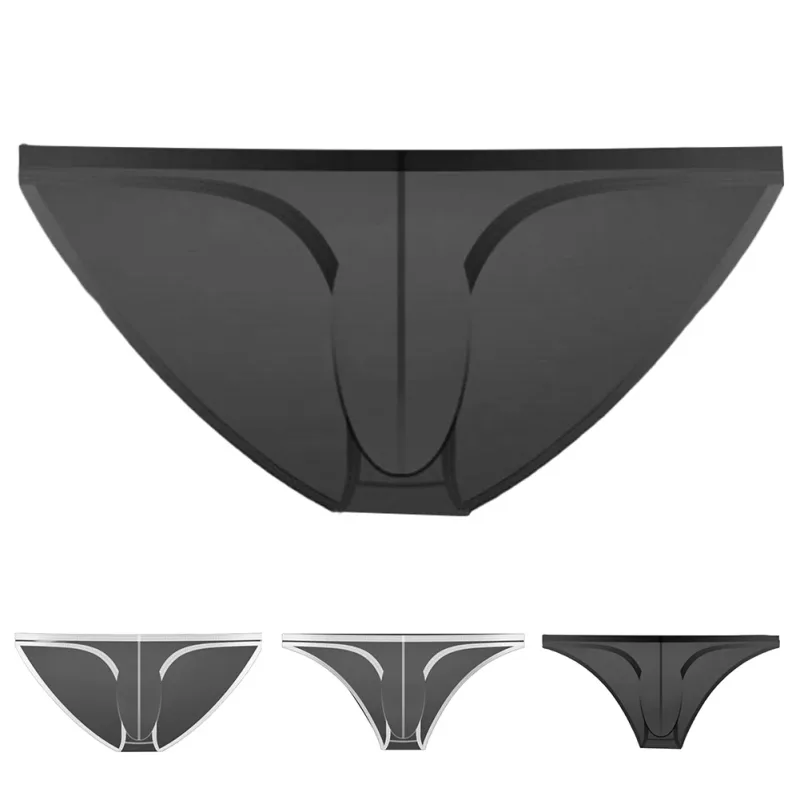 1pc verão nova roupa interior masculina cuecas de seda gelo ultra-fino transparente respirável sexy confortável cintura baixa cuecas para homem 3256809692642600 — image 9