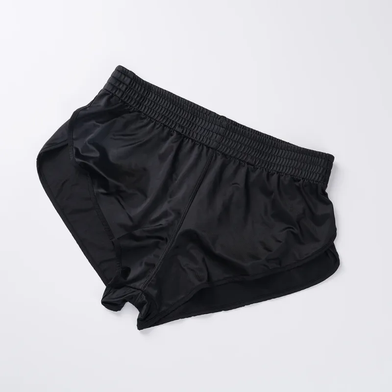 Men Satin Glossy Arrow Pants Split Side Boxer Shorts Sexy Underwear Loungewear Inner Jockstrap Mesh Pouch Sleep Bottoms — image 8