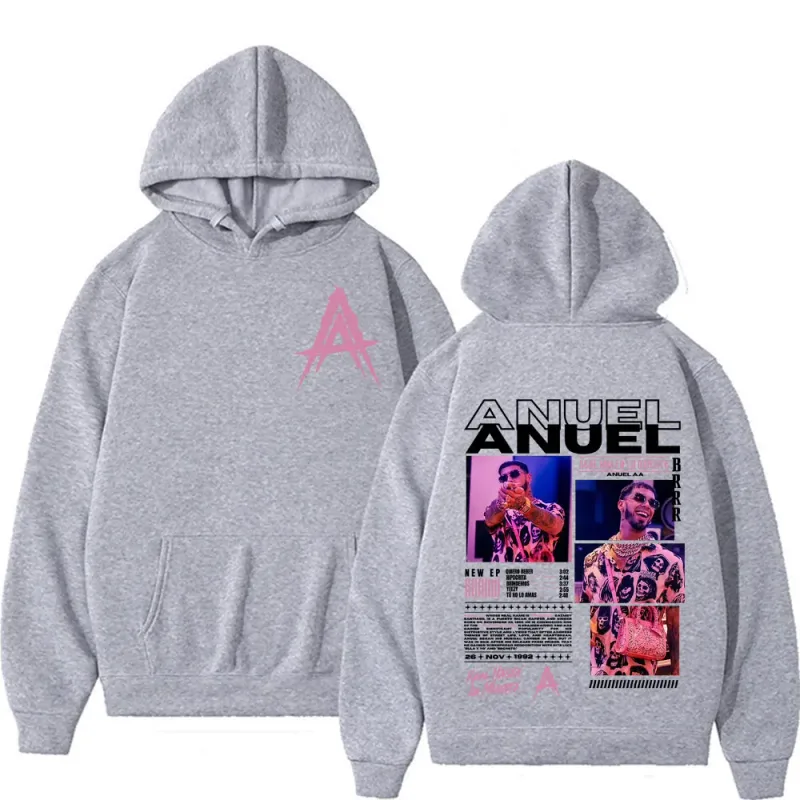 Rapper Anuel AA Real Hasta La Muerte Album Tour Hoodie Streetwear Men Women Vintage Hip Hop Pop Music Hoodies Casual Sweatshirts — image 8