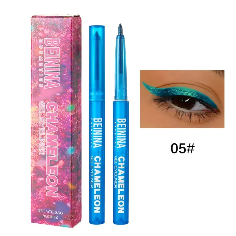 Μεταλλικό Chameleon Gold Eyeliner Gel στυλό Pearlescent Polarized Glitter Πράσινο Inner Eye Liner Λαμπερό πολύχρωμο Soft Eyes Pigment — image 12