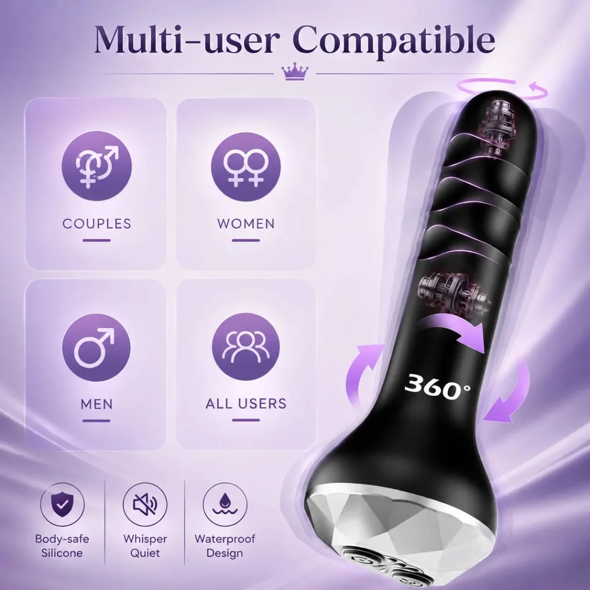 Kaelynn Anal Vibrator Male Prostate Massager Vibrating Rotating Butt Plug Anal Dildo Butt plug Adults Sex Toys for Women Men Gay