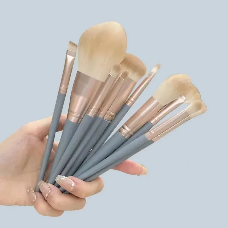 Ensemble de pinceaux de maquillage professionnels, 10 pièces, pinceaux de détail Super doux, pour Blush, fond de teint, correcteur, fard à paupières, outil de beauté pour dames