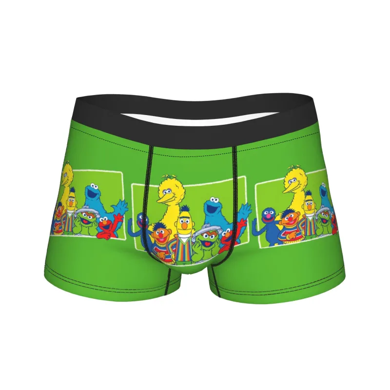 S-Sesames Streets Tango Elmo at Grover Underwear Men Shorts Briefs Nakakatuwang Boxershorts Quality Customs Oversize Panties