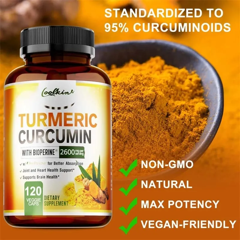 Turmeric Curcumin Capsules Contains 95% Curcumin Energy Supplement Support Bone Joint Health Anti-inflammatory Antioxidant — image 4