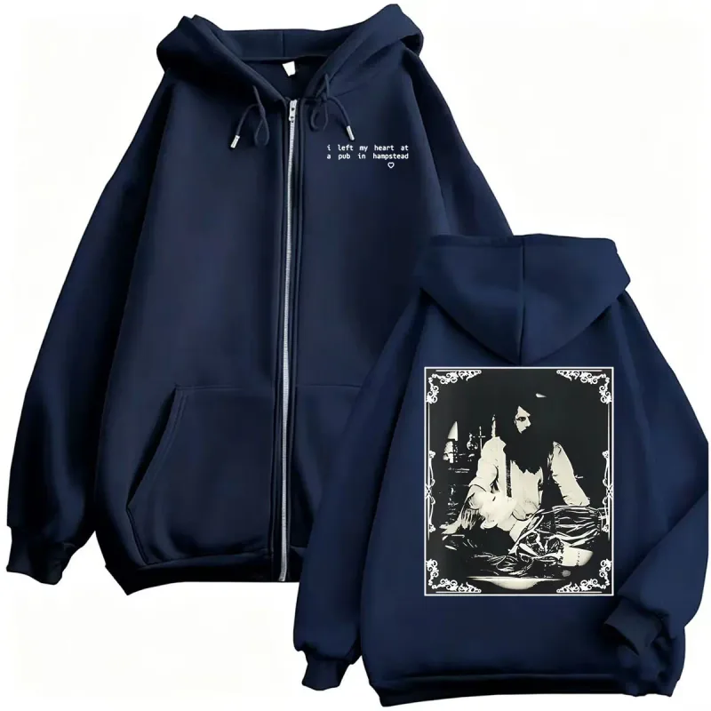 Ariana Grande I Left My Heart At A Pub in Hampstead Sweatshirt Jacket Coats Men Women Harajuku Gothic High Street Zipper Hoodies — image 3
