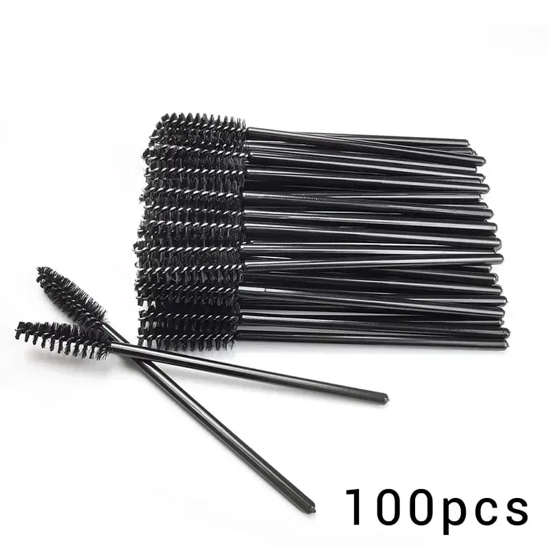 100/300Pcs Disposable Eyelash Mascara Brushes for Eye Lashes Extension Eyebrow and Makeup Lash Spoolies Wands
