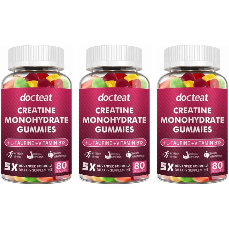 Creatine Monohydrate Gummies with L-Taurine and Vitamin B12 for Supports Training Performance and Daily Energy 80 Gummies — image 9