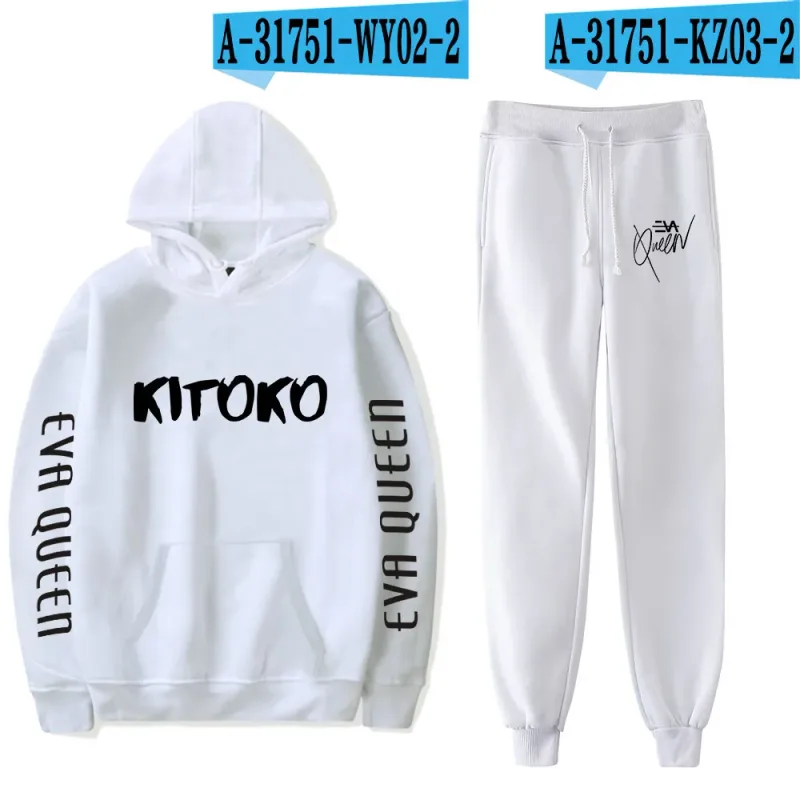 Hip hop confortável eva rainha impressão moletom moletom terno hoodies + calças terno meninos/meninas 2 peça conjunto roupas — image 41