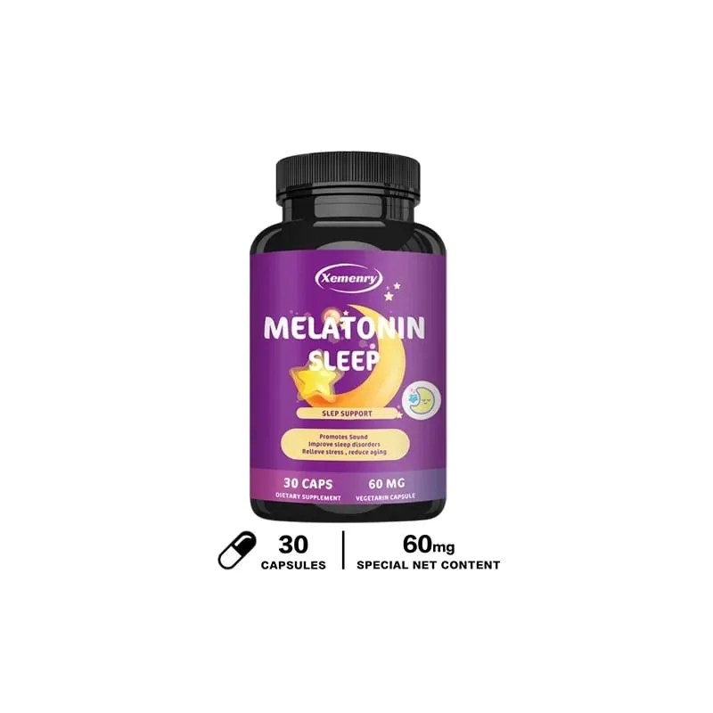 Melatonin Capsules - A Sleep Aid Help You Fall Asleep Faster Promote Sleep Health and Improve Sleep Quality — image 8