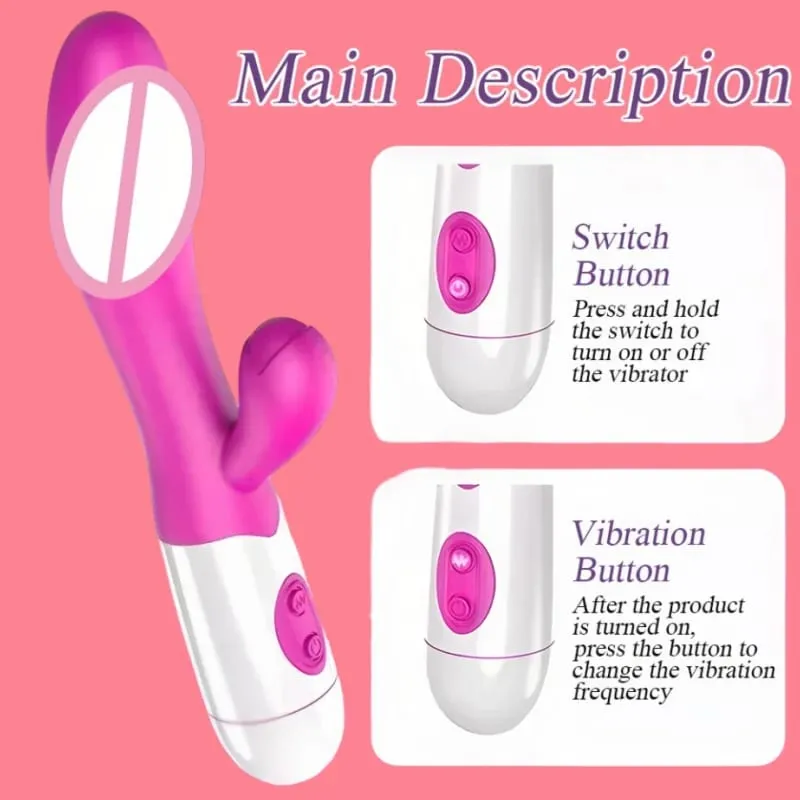 Silicone G-Spot Rabbit Vibrator Dual Vibration Clitoral Massager 10 Speeds Επαναφορτιζόμενο αδιάβροχο σεξ παιχνίδι ευχαρίστησης για γυναίκες
