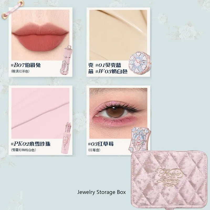 Flower Knows Makeup Professional Completa Eye Shadow Air Cushion CC Cream Blush Lipstick & Mascara Jewelry Box Σετ δώρου — image 9