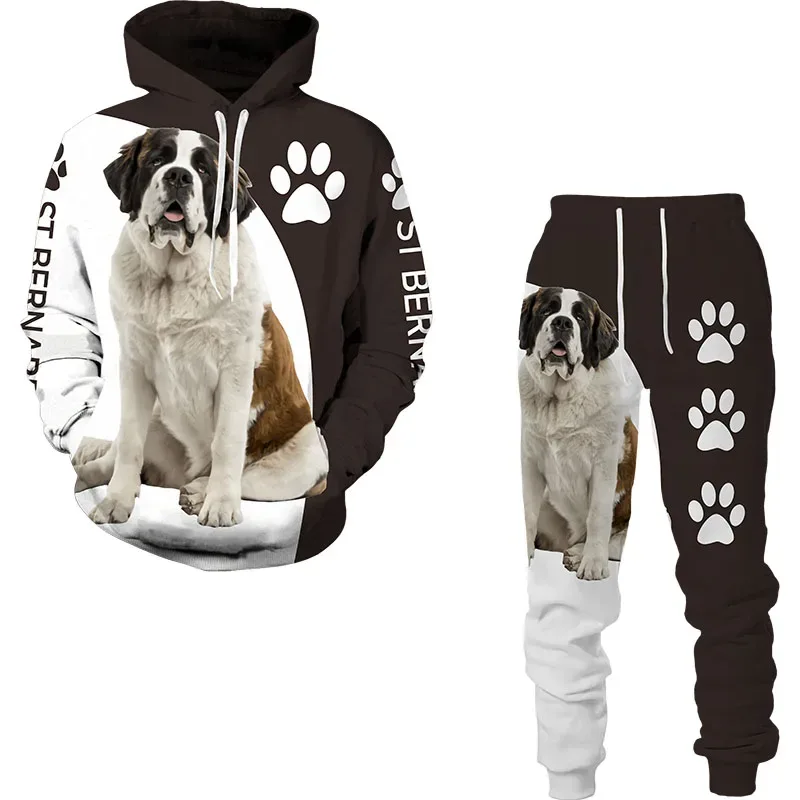 Funny Dog Animal 3D Printed Hoodie Suit Men Autumn Casual Sweatshirts Sweatpants Fashion Two Piece Tracksuit Set Men's Clothing — image 9