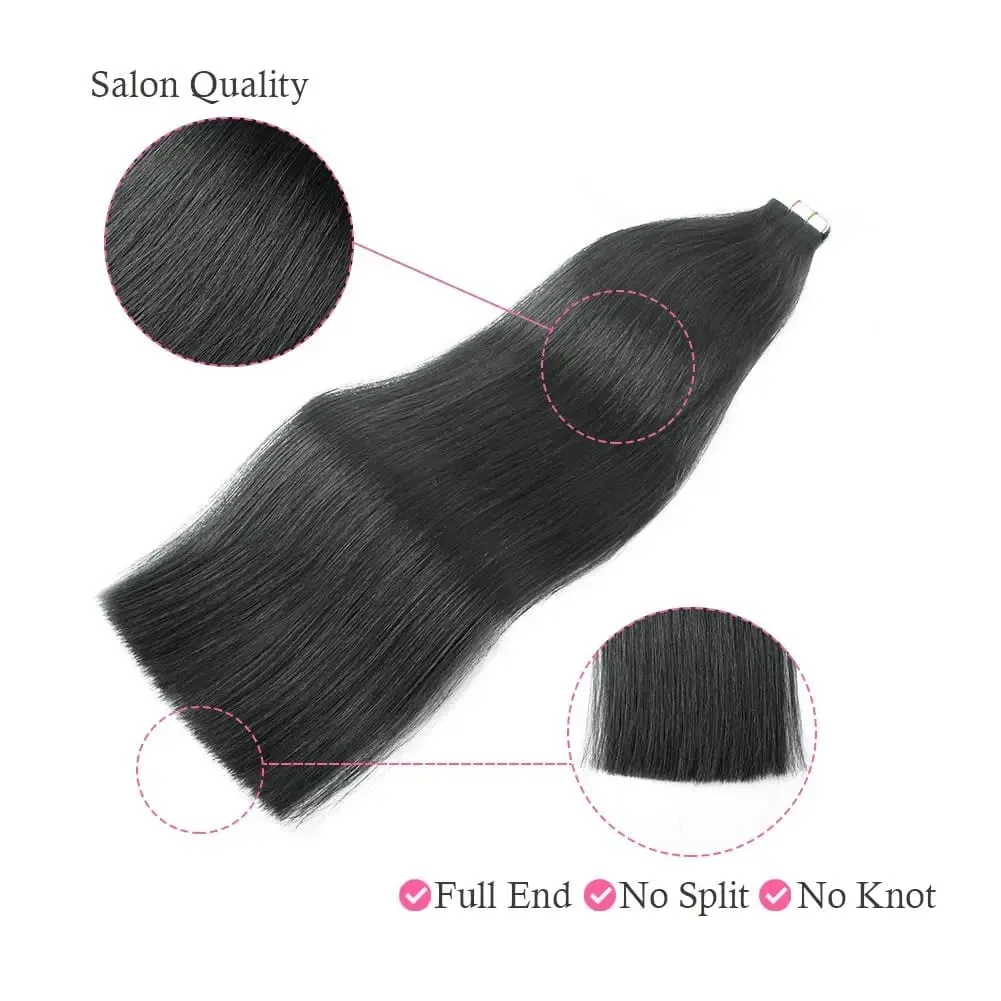 26 ιντσών Tape In Hair Extensions 100% Human Hair Adhesive Replaceable Seamless Skin Weft Tape 20/40pcs Ίσια μαλλιά για γυναίκες — image 5