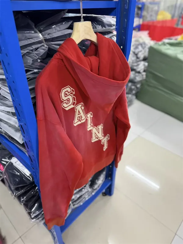 26SS SAINT OF MICHAEL Mxxxxxx BABY MICHAEL HOODIE Printed Distressed Long Sleeve Hooded Sweatshirt Cotton Hoodies For Men — image 10