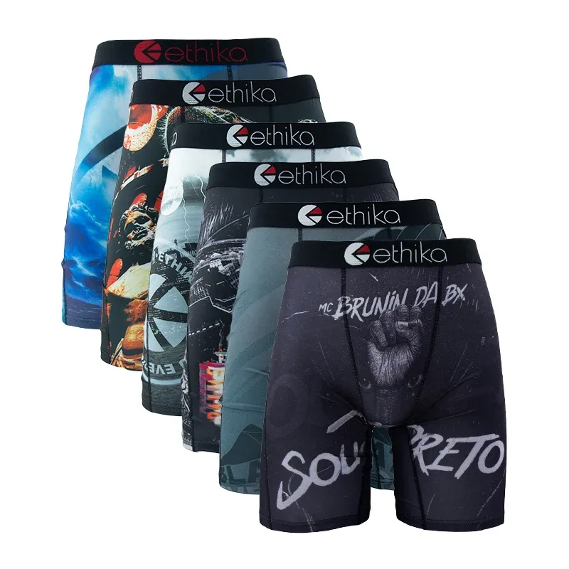6Pcs Men Underwear Boxers Breathable Mesh Crotch Man Swimming Underpants Plus Size Mens Panties Trunks Men's Boxer Briefs — image 4
