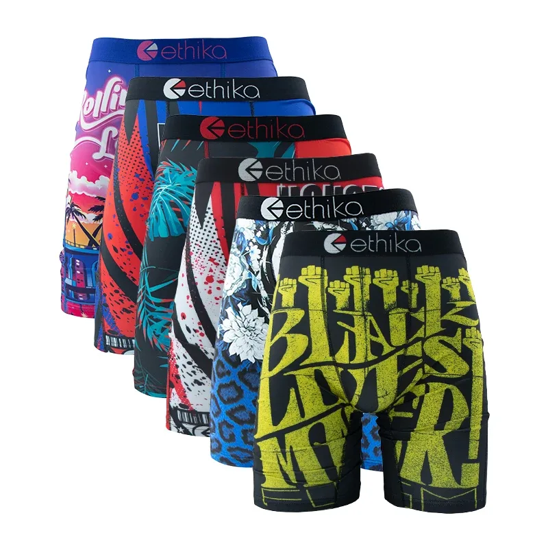6Pcs Men Underwear Boxers Breathable Mesh Crotch Man Swimming Underpants Plus Size Mens Panties Trunks Men's Boxer Briefs — image 11