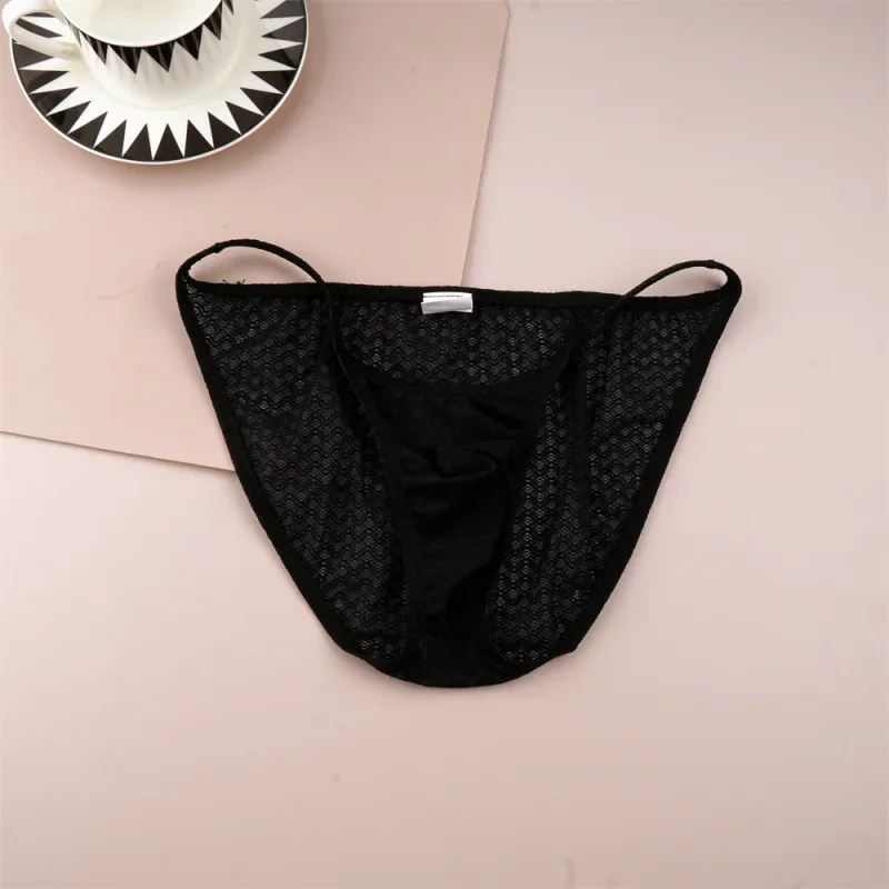 Mesh Nylon Pink Underwear for Men Solid Color Breathable Summer Cool Male Bulge Pouch Briefs Ultra Thin Sexy Plus Size Panties — image 6