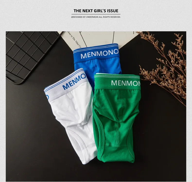 Homens maré de algodão triângulo novo sexy cintura baixa magro respirável juventude personalidade u convexo roupa interior masculina. — image 9