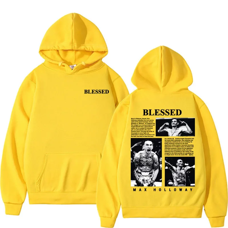 Max Holloway Blessed Vintage Graphic Hoodies Men Women Harajuku Violence Aesthetic Sweatshirts Casual Comfort Long Sleeve Hoodie — image 10