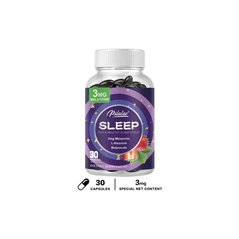 Melatonin & L-Theanine Capsules Contains 3 Mg Sleep Support Helps Calm Mind and Mind for Better Longer Sleep Non-GMO