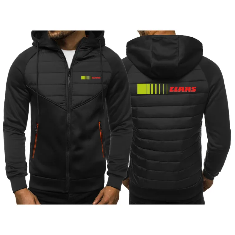 Claas 2024 novo estilo masculino primavera e outono lazer moda jaqueta de três cores costura sweatshirts algodão confortável topos
