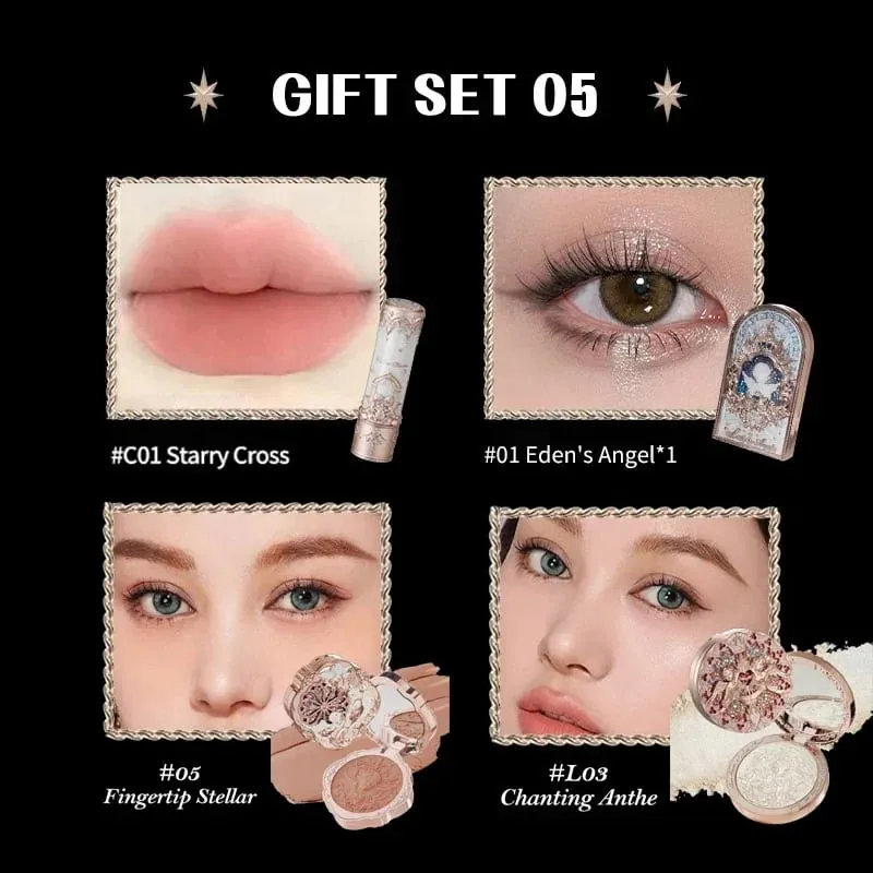 Συλλογή Flower Knows Little Angel Κουτί δώρου Μακιγιάζ Eyeshadow Blush Cream Matte Lipstick Full Kit All