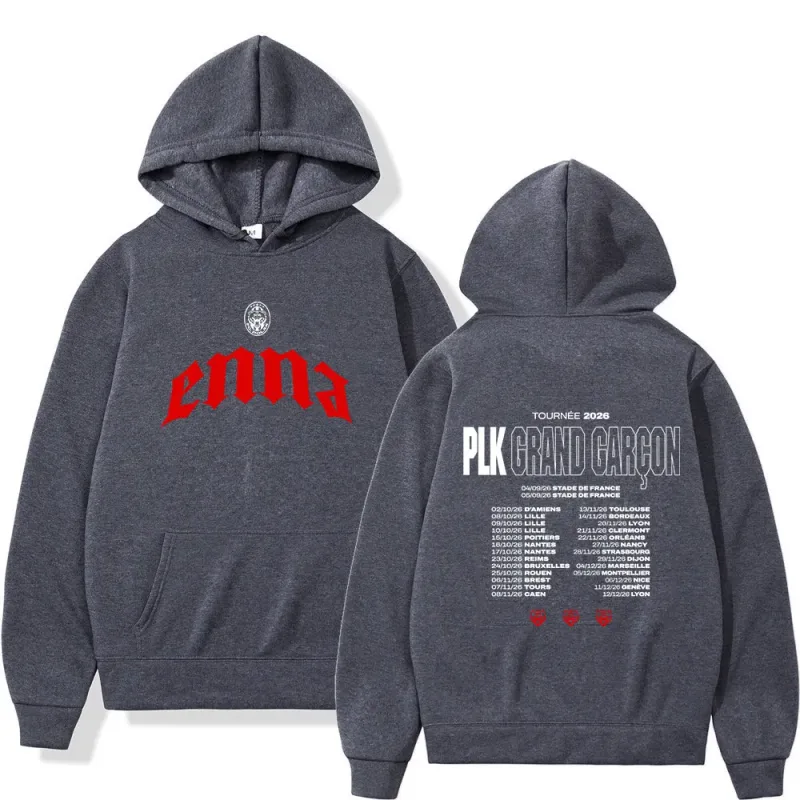 Rapper PLK Grand Garcon 2026 Tour Merch Hoodies Homens Mulheres Roupas Moda Hip Hop Pullovers Mangas Compridas Moletons Streetwear — image 3